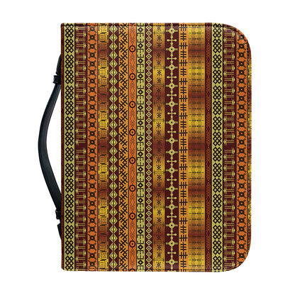 Native African Tribal Pattern Print Leather Bible Cover