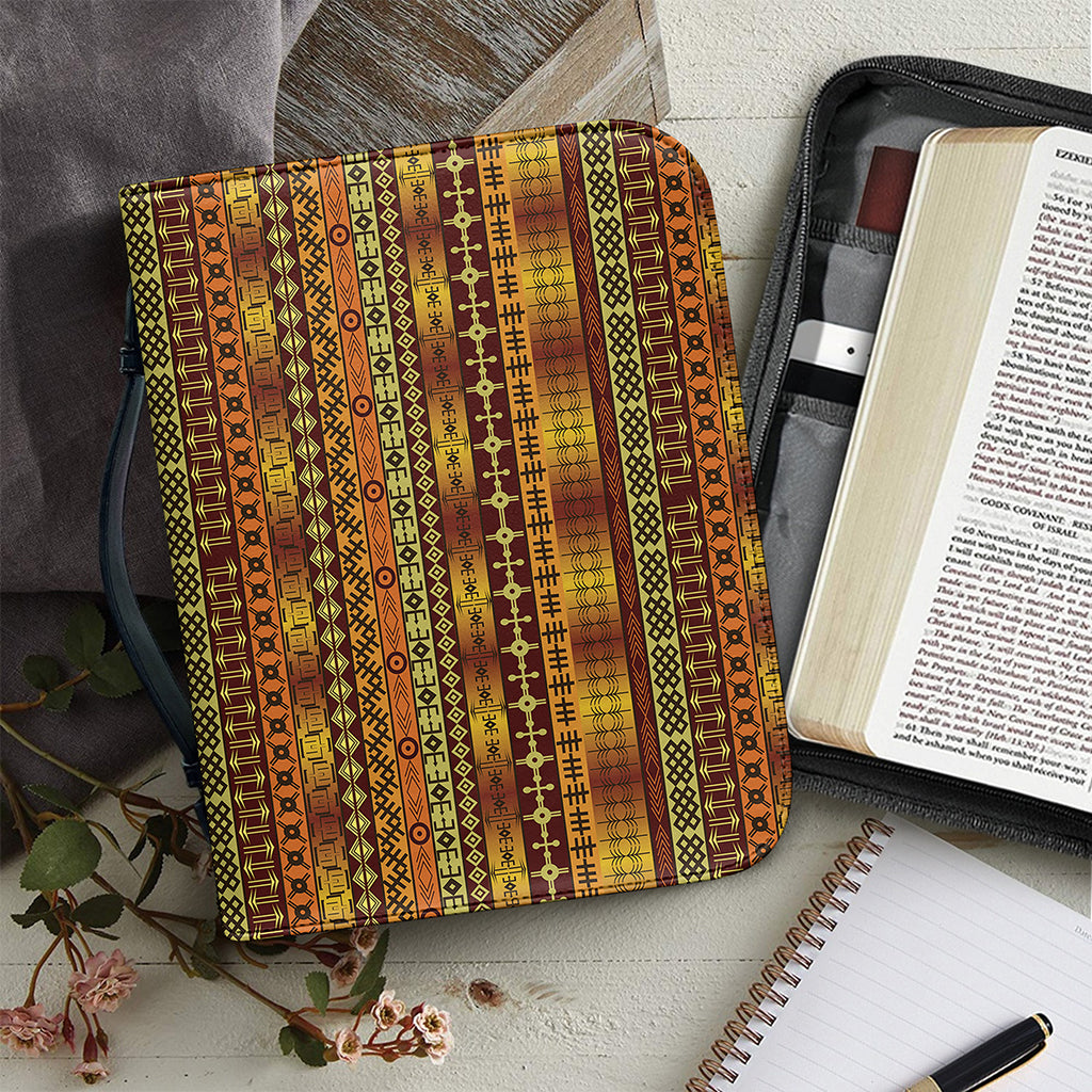 Native African Tribal Pattern Print Leather Bible Cover