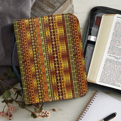 Native African Tribal Pattern Print Leather Bible Cover