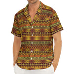 Native African Tribal Pattern Print Men's Deep V-Neck Shirt