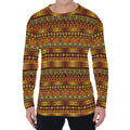 Native African Tribal Pattern Print Men's Long Sleeve T-Shirt
