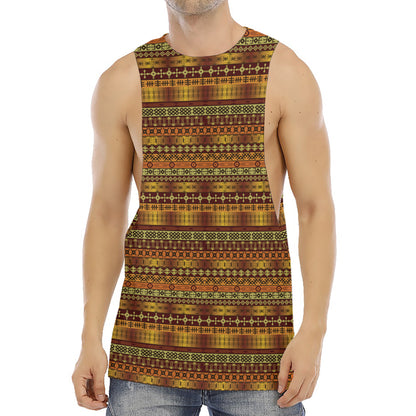 Native African Tribal Pattern Print Men's Muscle Tank Top