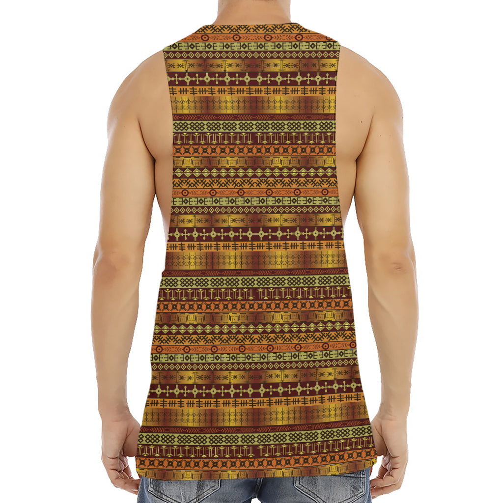Native African Tribal Pattern Print Men's Muscle Tank Top