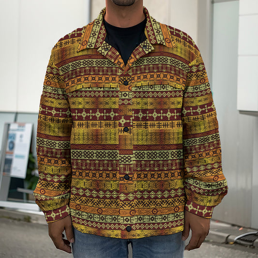 Native African Tribal Pattern Print Men's Shirt Jacket