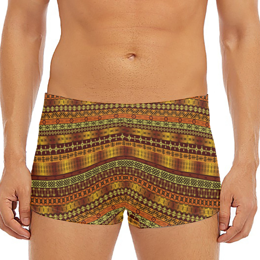 Native African Tribal Pattern Print Men's Short Boxer Briefs