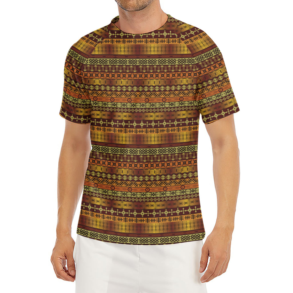 Native African Tribal Pattern Print Men's Short Sleeve Rash Guard