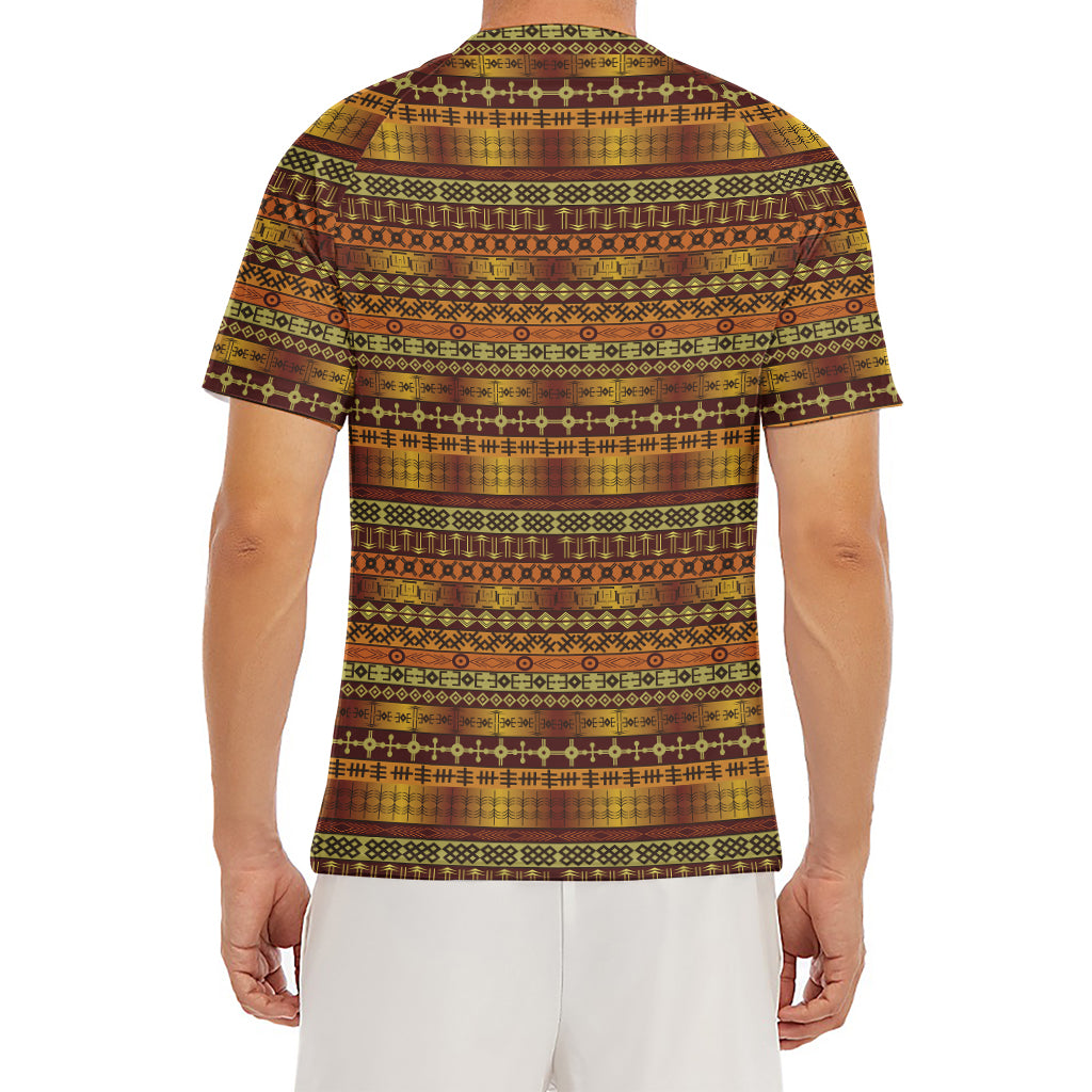 Native African Tribal Pattern Print Men's Short Sleeve Rash Guard