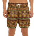 Native African Tribal Pattern Print Men's Split Running Shorts