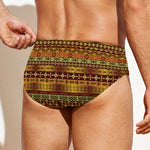 Native African Tribal Pattern Print Men's Swim Briefs
