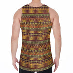 Native African Tribal Pattern Print Men's Velvet Tank Top