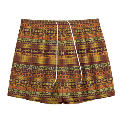 Native African Tribal Pattern Print Mesh Shorts