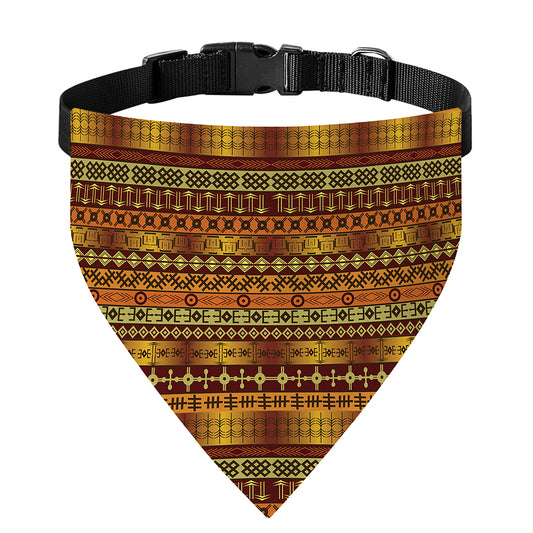 Native African Tribal Pattern Print Over The Collar Dog Bandana