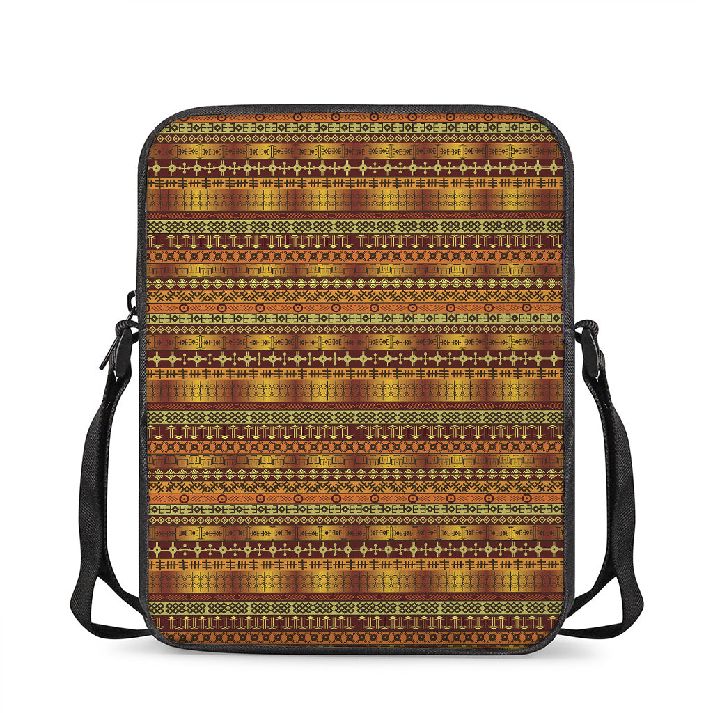 Native African Tribal Pattern Print Rectangular Crossbody Bag