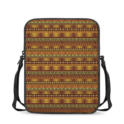 Native African Tribal Pattern Print Rectangular Crossbody Bag