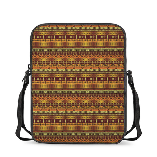 Native African Tribal Pattern Print Rectangular Crossbody Bag