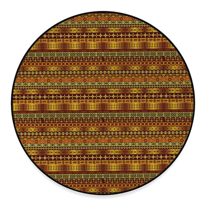 Native African Tribal Pattern Print Round Floor Mat