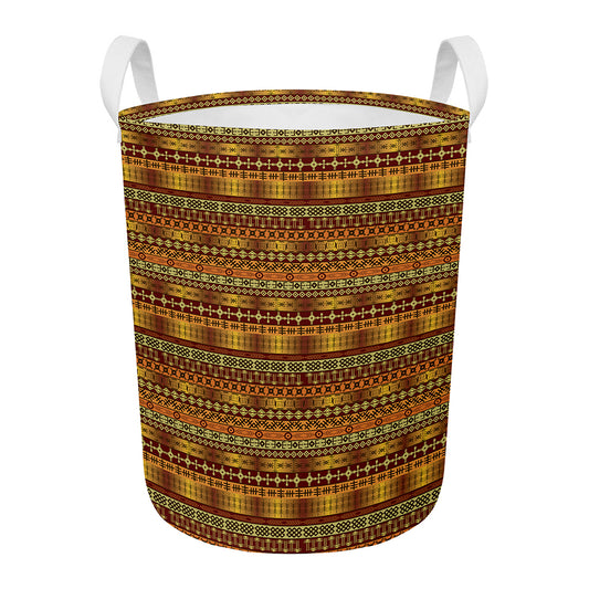 Native African Tribal Pattern Print Round Laundry Basket