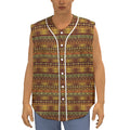 Native African Tribal Pattern Print Sleeveless Baseball Jersey