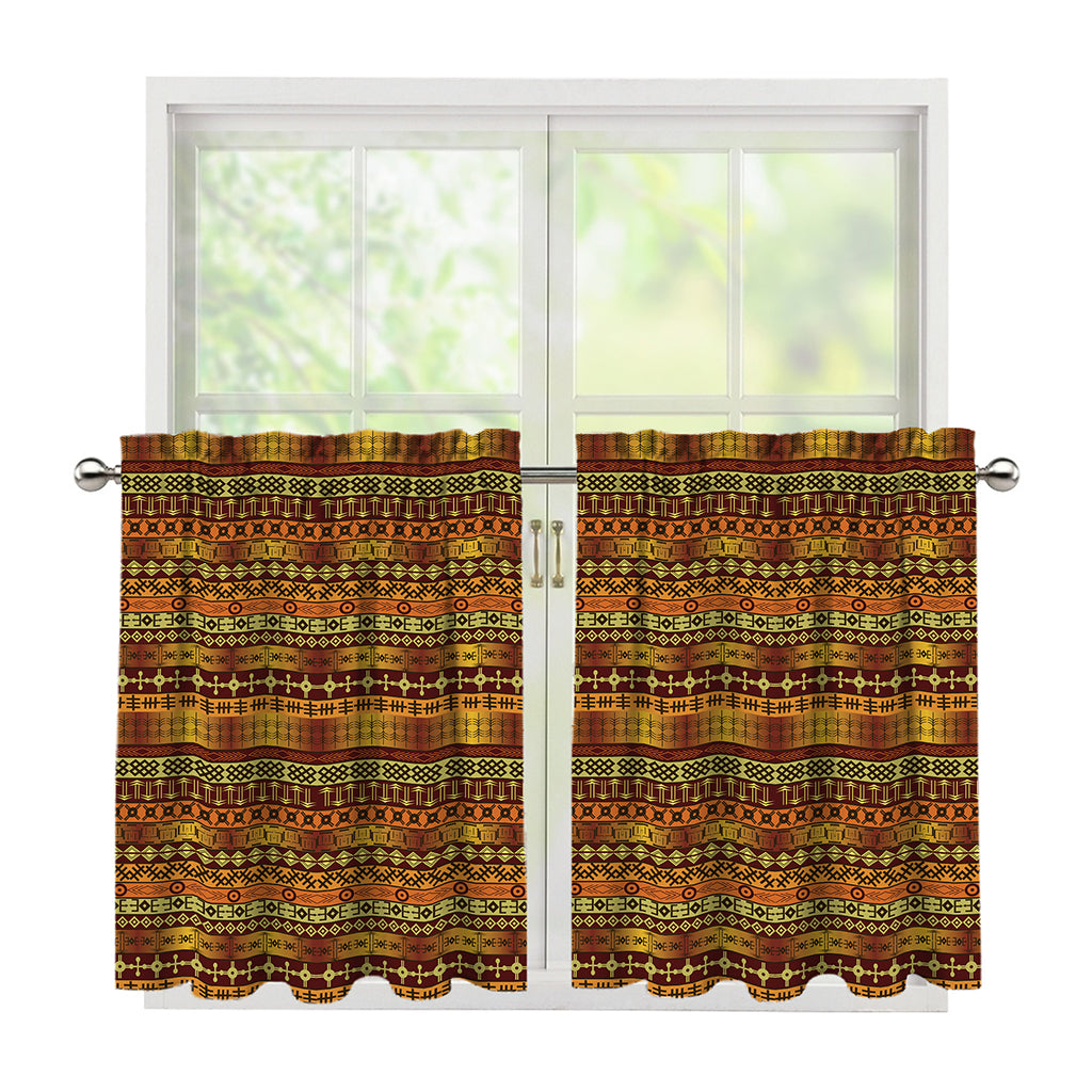 Native African Tribal Pattern Print Tier Curtains