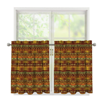 Native African Tribal Pattern Print Tier Curtains