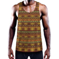Native African Tribal Pattern Print Men's Workout Tank Top
