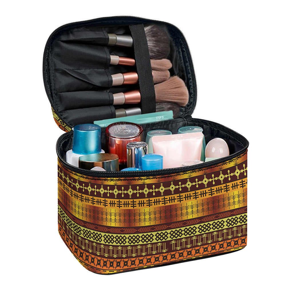 Native African Tribal Pattern Print Travel Makeup Bag