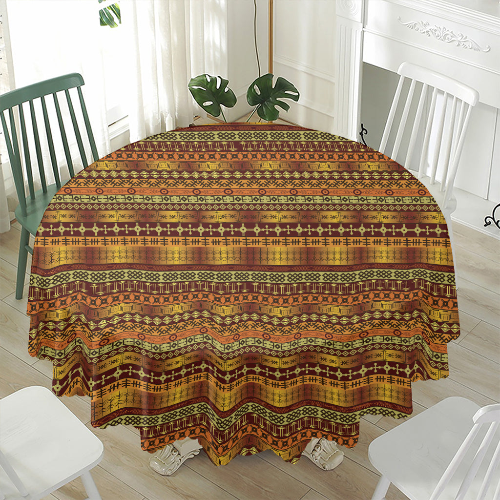 Native African Tribal Pattern Print Waterproof Round Tablecloth