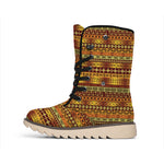 Native African Tribal Pattern Print Winter Boots