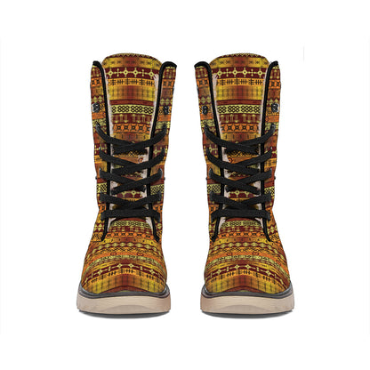 Native African Tribal Pattern Print Winter Boots