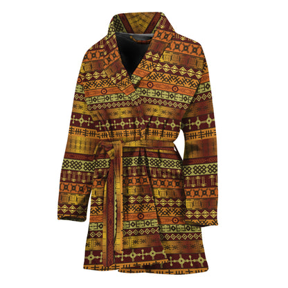 Native African Tribal Pattern Print Women's Bathrobe