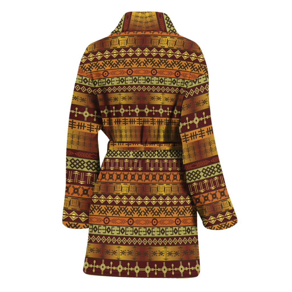 Native African Tribal Pattern Print Women's Bathrobe