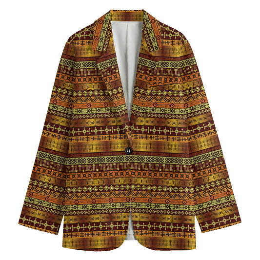 Native African Tribal Pattern Print Women's Blazer