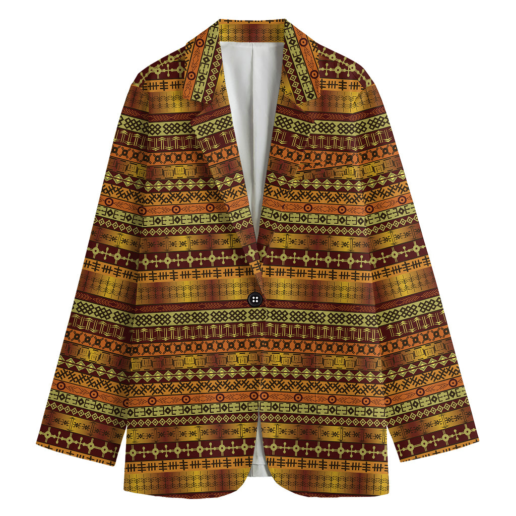 Native African Tribal Pattern Print Women's Cotton Blazer