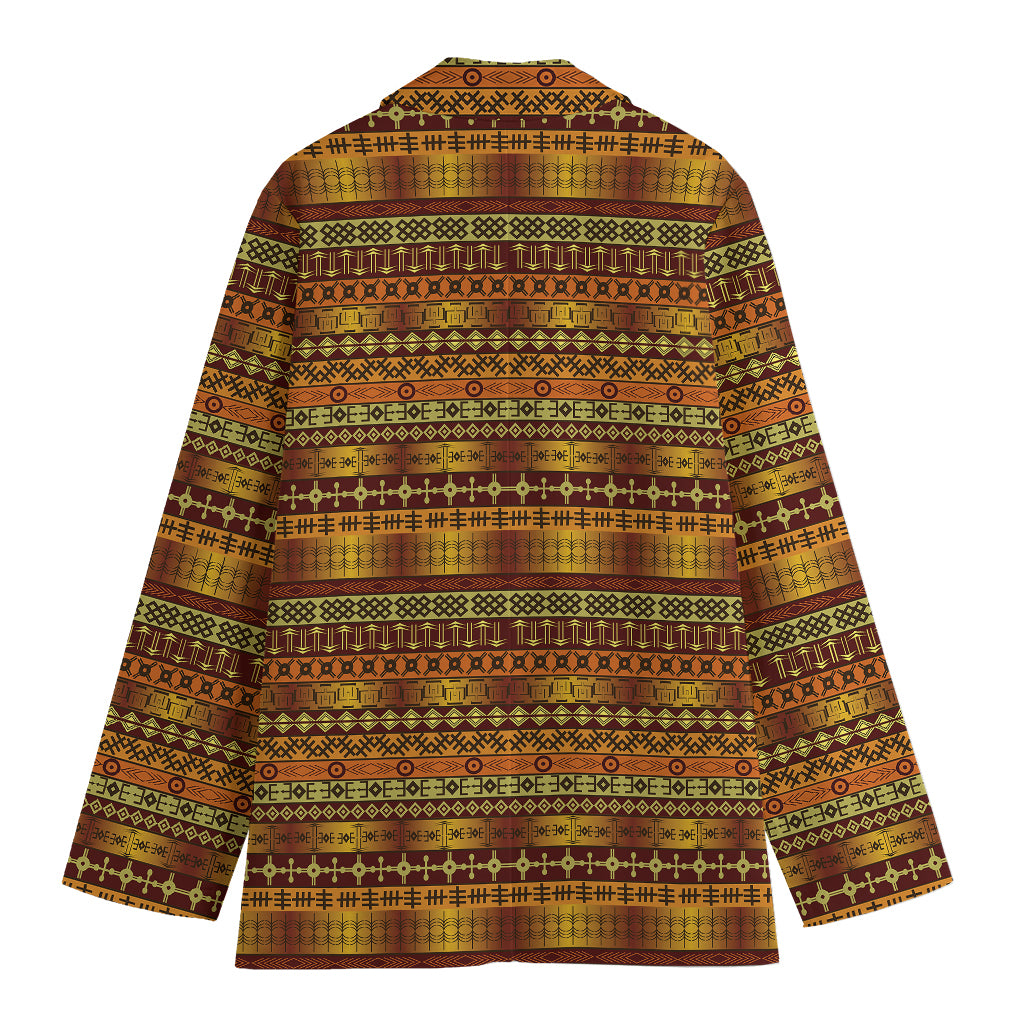 Native African Tribal Pattern Print Women's Cotton Blazer