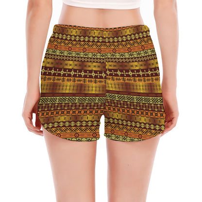 Native African Tribal Pattern Print Women's Split Running Shorts