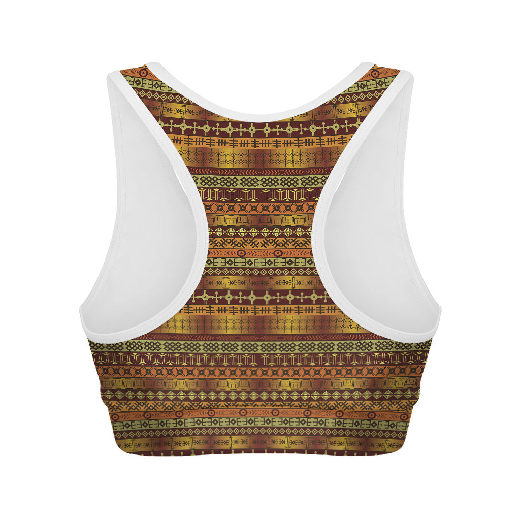 Native African Tribal Pattern Print Women's Sports Bra