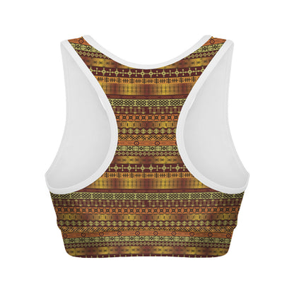 Native African Tribal Pattern Print Women's Sports Bra