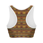 Native African Tribal Pattern Print Women's Sports Bra