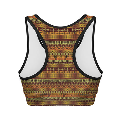 Native African Tribal Pattern Print Women's Sports Bra