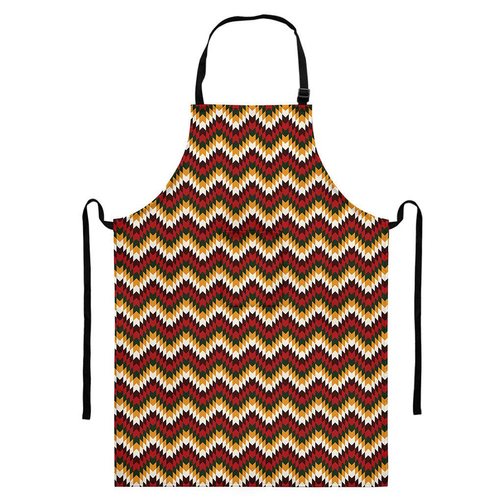 Native American Chevron Tribal Print Bib Apron With Pocket