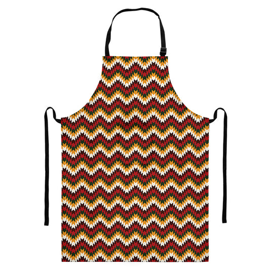 Native American Chevron Tribal Print Bib Apron With Pocket