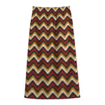 Native American Chevron Tribal Print Cotton Front Slit Maxi Skirt