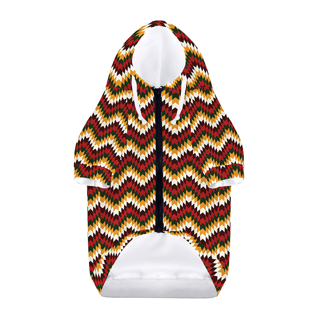 Native American Chevron Tribal Print Dog Zip Up Hoodie