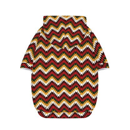 Native American Chevron Tribal Print Dog Zip Up Hoodie