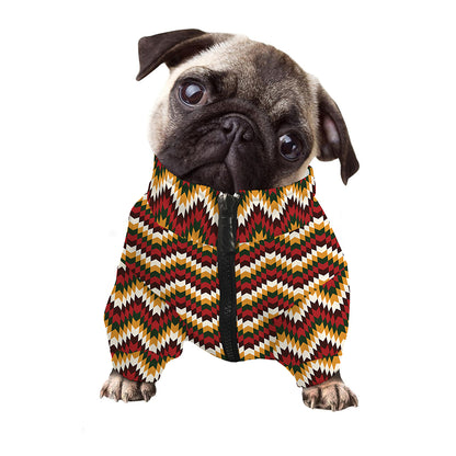 Native American Chevron Tribal Print Dog Zip Up Jacket