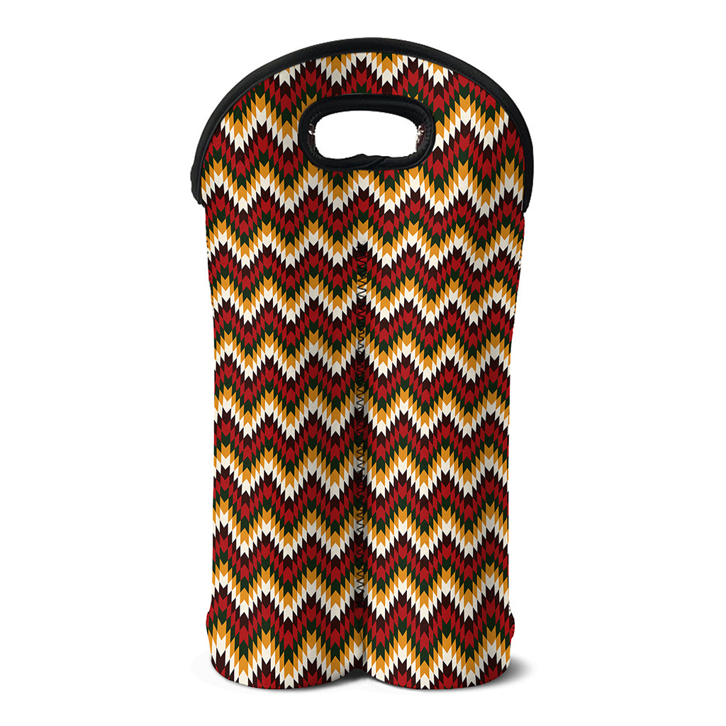 Native American Chevron Tribal Print Double Neoprene Wine Tote