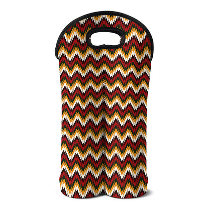 Native American Chevron Tribal Print Double Neoprene Wine Tote