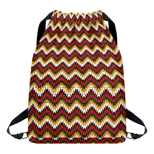 Native American Chevron Tribal Print Drawstring Backpack