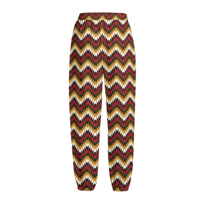 Native American Chevron Tribal Print Fleece Lined Knit Pants