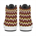 Native American Chevron Tribal Print High Top Leather Sneakers